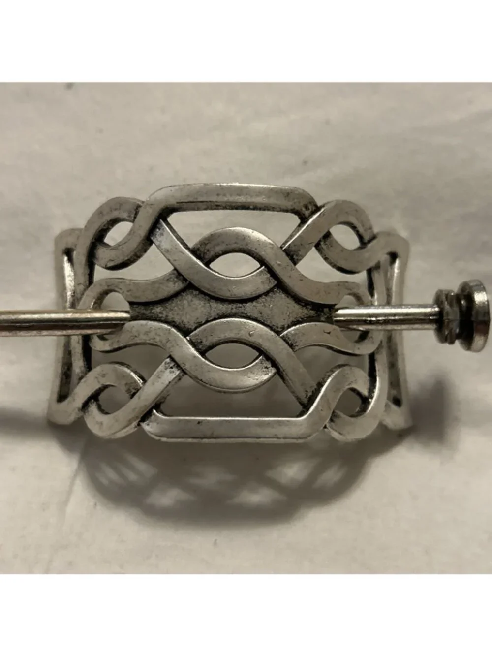 Retro Celtic Bun Holder Women Viking Hair Stick Pin Barrette Silver Tone New